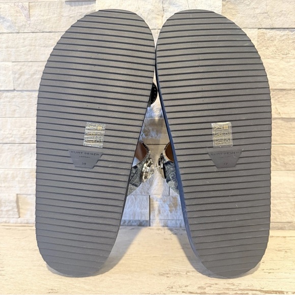 Kurt Geiger London Orson Denim Crystal Jewel Stud Ornament Slide Sandals Size 39 - Picture 9 of 16